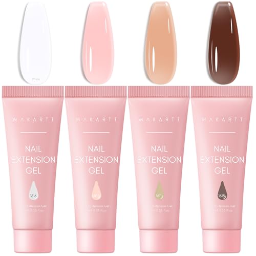 Makartt Poly Nail Gel Kit - 4 Colors Builder Gel Set for Extensions