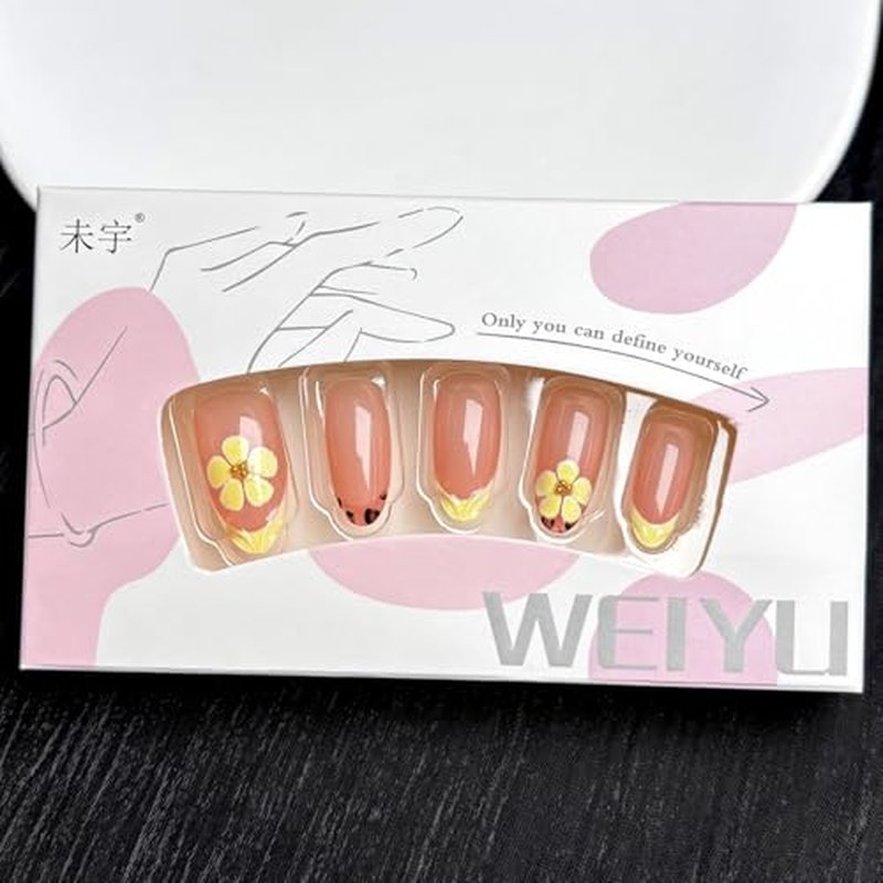 30 Pcs Leopard Print French Tip Press-On Nails with 3D Designs