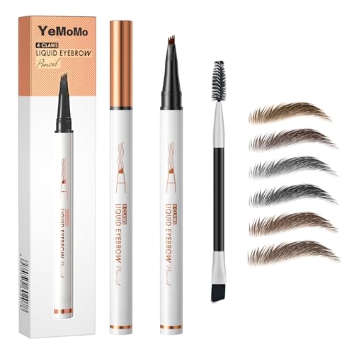 4-Claw Waterproof Liquid Eyebrow Pencil - Dark Coffee