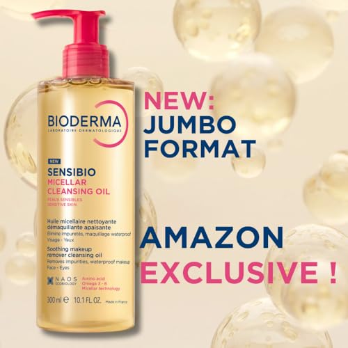 Bioderma Sensibio Micellar Cleansing Oil, 1st Ecobiological Micellar Formula Gentle Face Cleanser That Deeply Cleanses