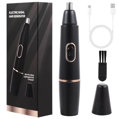 FEITA Ear and Nose Hair Trimmer for Men, Electric Cordless Men Rechargeable Nose-Hair Trimmer, 360 Rotating Dual-Blade Waterproof Noses Clippers, Dad & Men's Gifts for Him, Black