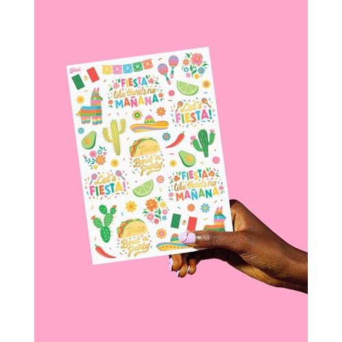 xo, Fetti Fiesta Party Supplies Metallic Tattoos - 52 styles | Cinco De Mayo Decorations, Final Fiesta Bachelorette + Mexican Decor