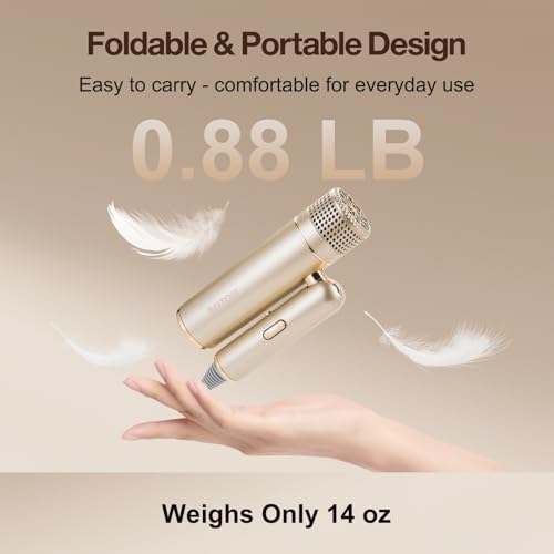 Reitow Gold Travel Foldable Dual-Voltage Plasma Hair Dryer – Compact & Fast Drying