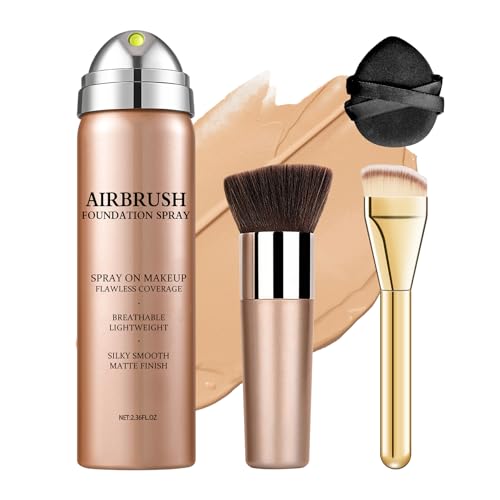 Airbrush Foundation Makeup - Buildable Coverage, Moisturizing Formula