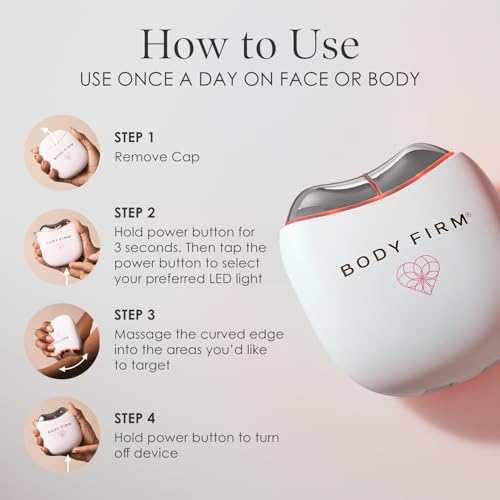 Body Firm Crepe Erase Skin Revitalizing Tool, Red Light Therapy Device, Lift & Smooth Body & Neck, Portable Handheld Heat & Vibration Beauty Tool for Skin Care Absorption & Body Repair