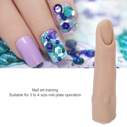 Practice Manicure Fingers, Silicone Fake Practice Fingers for DIY Acrylic Nails Flexible Joints Nail Finger Nail Training Finger Bendable for Nails Practice Art DIY