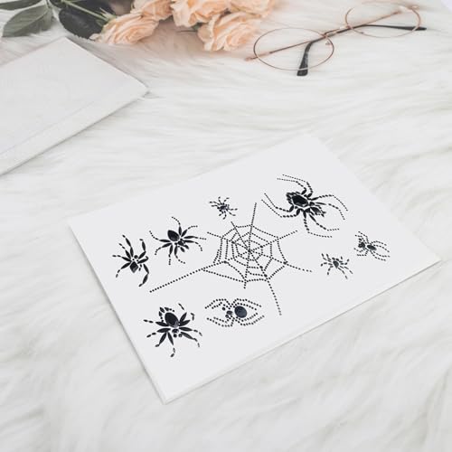 Halloween Spider Face Gems - Black Rhinestone Stickers