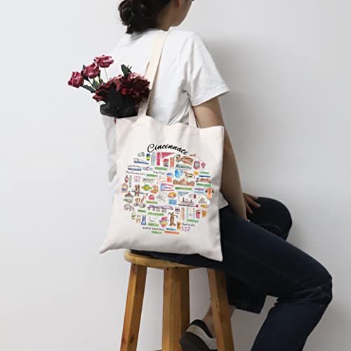 MNIGIU Cincinnati Tote Bag - Souvenir Gift and Travel Bag - Welcome Gift