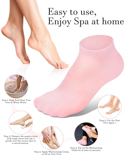 Moisturizing Silicone Socks for Dry Cracked Feet - Golbylicc
