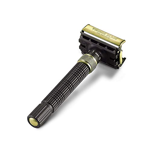 VIKINGS BLADE Adjustable Double Edge Safety Razor + Luxury Case. Smooth, Reusable, Eco-Friendly (The Emperor ¡°Augustus¡±)