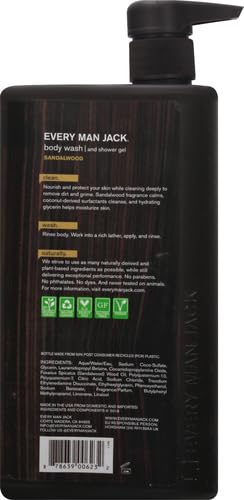 Every Man Jack Body Wash, Sandalwood 33.8-ounce Moisturizing