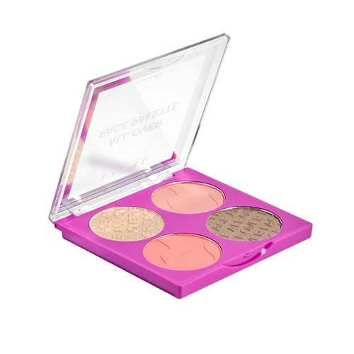 Lamel All-Over Face Contour Palette - 4-in-1 Blush, Highlighter & Contour