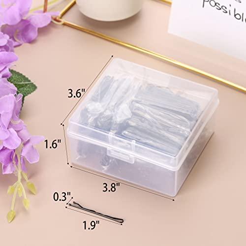 800 Pcs Black Hair Bobby Pins 2 Inch with Storage Box