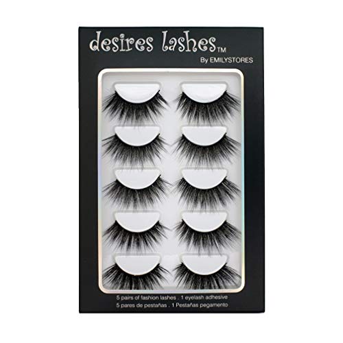 3D Faux-Mink Eyelashes 5 Pairs Multipack - Reusable
