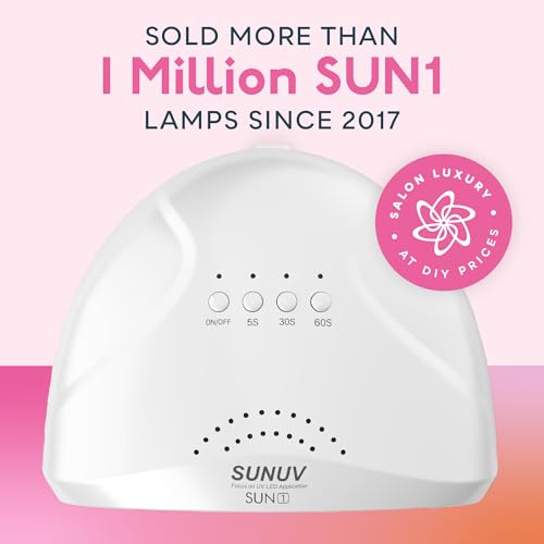 SUNUV Gel Nail Light for Nail Polish 48W UV Dryer SUNone White Hema-Free Gel Nail Polish Kit, 6 Colors Gel Polish Set