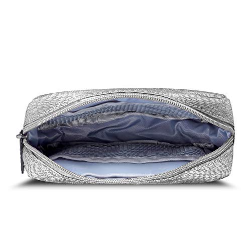 Small Makeup Bag & Tech Organizer Pouch - Grey