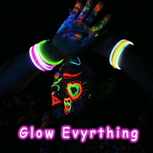 Depvision Glow in the Dark UV Face and Body Paint 6*10ml Neon Blacklight 0.34oz Reactive Fluorescent for Christmas Halloween Party Non-toxic