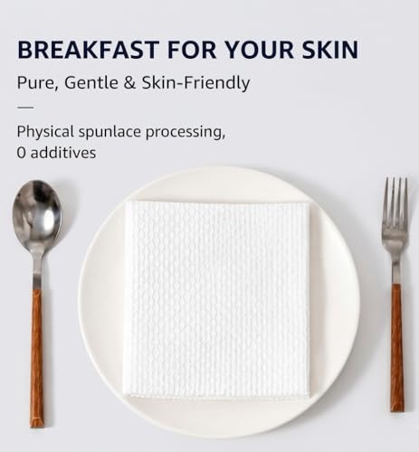 XL Disposable Face Towels - 50 Count, Ultra Soft Viscose for Cleaning