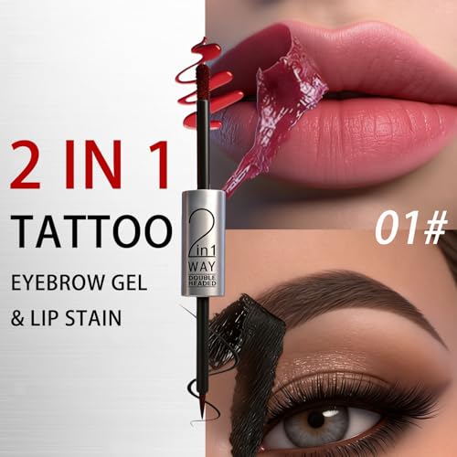 Peel Off Eyebrow Gel & Lip Stain 2-in-1, Waterproof Long-Lasting Makeup