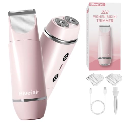 Bluefair 2-in-1 Bikini Trimmer for Women - Waterproof Electric Shaver
