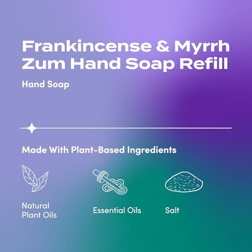 Zum Indigo Wild Hand Soap ? Natural Liquid Soap ? Frankincense & Myrrh Scent ? Ideal for Bathroom & Kitchen ? 32 oz