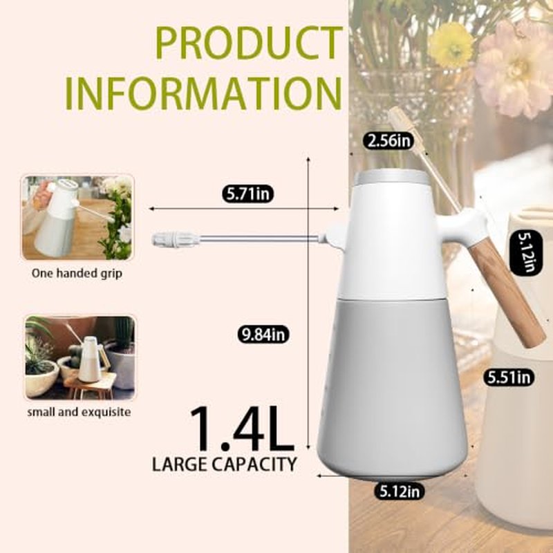 1.4L Electric Plant Mister with Wood Handle & 180° Nozzle