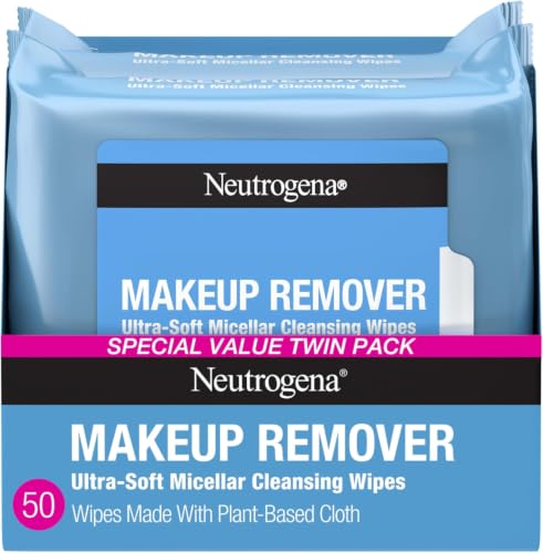 Neutrogena Makeup Remover Wipes 25 Count Pack of 24 - Plant-Based Daily Face Cleanser