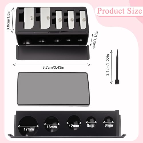 5-Hole Makeup Pencil Sharpener with Lid (2 Pack) for Eyeliner & Lip Liner
