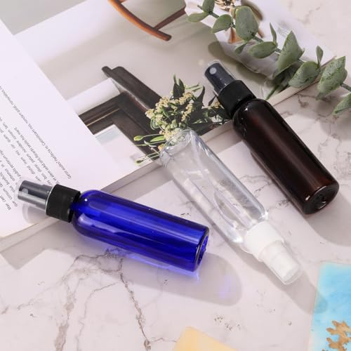 uxcell 100Pack Spray Bottles, 2Oz/60ML Reusable Clear Empty Mist Plastic Mini Travel Bottle Set,Small Refillable Liquid Containers for Household Use, Essential Oil, Cleaning (Green Black)