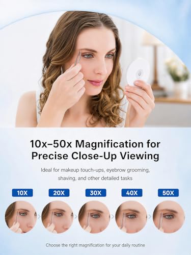 30x Magnetic Magnifying Mirror for Makeup & Travel