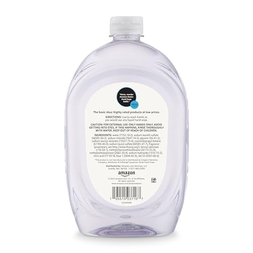 Amazon Basics Gentle & Mild Clear Liquid Hand Soap Refill 50 Fl Oz - Triclosan-Free & pH Balanced