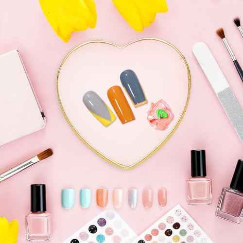 SUMAJU 2 Pcs Resin Nail Art Palette, Nail Art Painting Nail Polish Palette Gel Palette Gold Edge Color Makeup Display Nail Art Tools Gold Edge Nail Stuff