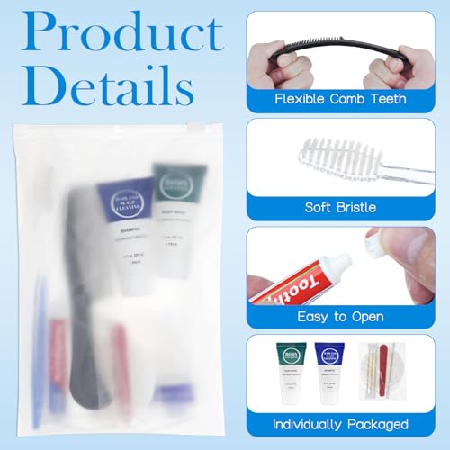 20-Pack Travel Toiletry Kits 8-in-1 Disposable Hygiene Essentials