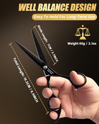 Professional Hair Cutting Scissors Kit, 6.5" 5-Piece Barber Set