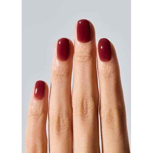 ohora Semi Cured Gel Nail Strips (N Wine Veil) - Works with Any Lamps, Salon-Quality, Long Lasting, Easy to Apply & Remove - Includes 2 Prep Pads, Nail File & Wooden Stick