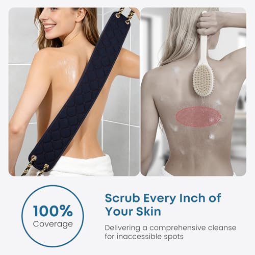 Eaxun 38.5" Exfoliating Back Scrubber with Dual Handles