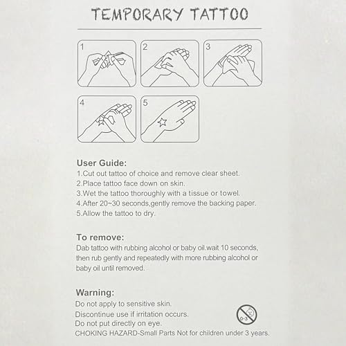UV Blacklight Activated Purple Ombre Temporary Tattoos
