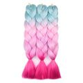 BACANA 4Tone Gradient Rainbow Braiding Hair Extensions 24 Inch for Kids & Adults