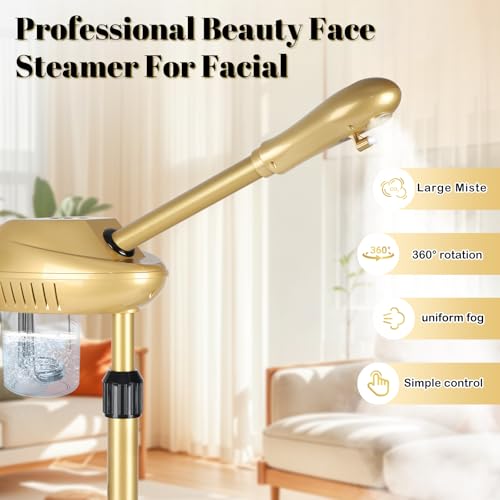 Professional Facial Steamer with Adjustable Height & Ionic Steam