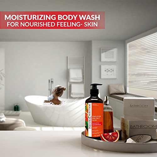 Natural Solution Body Wash, Revitalizes & Refreshing Your Skin, Formulated with Organic Blood Orange Extracts with Himalayan Pink Salt, 17 fl oz/Each ? Pack of 4