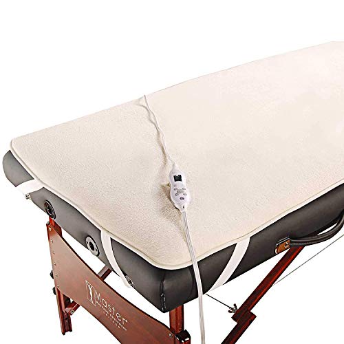 Master Massage Deluxe Fleece Massage Table Warmer Heating Pad - Cream