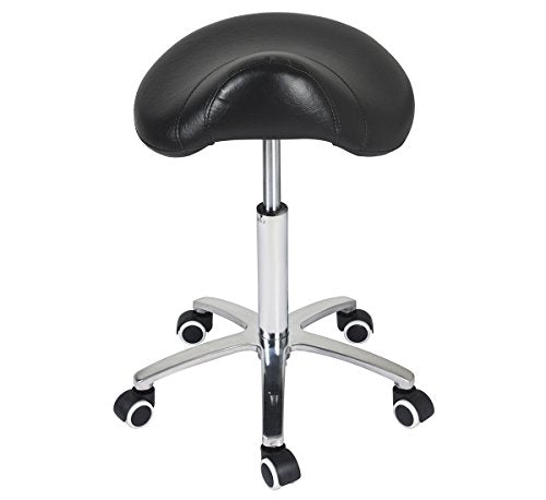 Antlu Saddle Stool Rolling Chair with Wheels - Adjustable Height