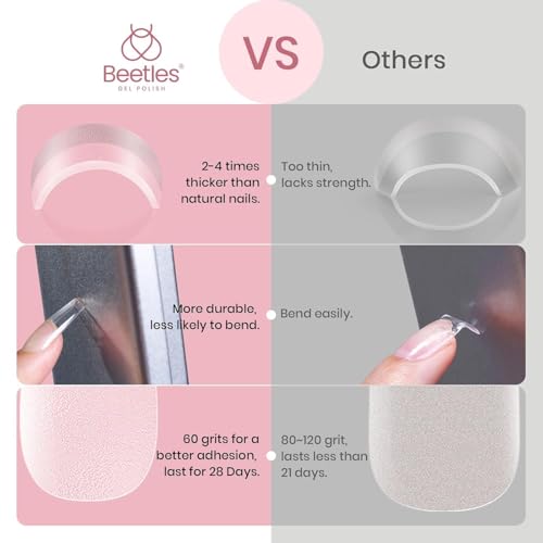 Beetles Medium Square Gel Nail Tips - 288 Pcs Pre-Etched DIY
