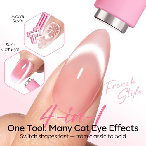 Magnetic Nail Art Tool Kit for Cat Eye Gel Polish - 4-in-1 Magnet Set
