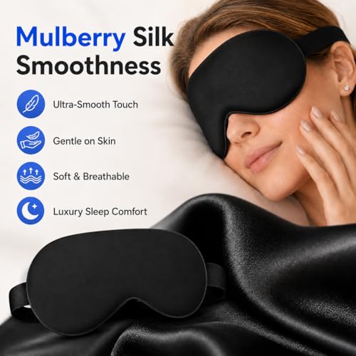 Cooling Sleep Mask with Mulberry Silk & Gel Pack