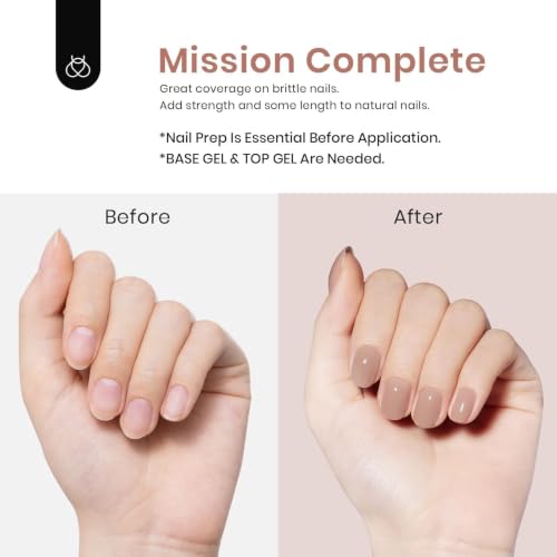 Beetles Builder Gel for Nails - Nude Brown, 15ml, Easy Self-Leveling Extension Gel