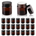 4oz Amber Glass Jars with Lids, 48 Pack Sample Containers for Storing Lotions, Moisturizers, Lip Balm and Cosmetics