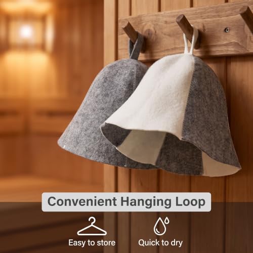 2 Pack Wool Sauna Hat for Men & Women