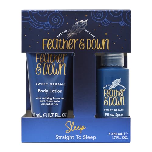 Feather & Down Sweet Dream Relax and Unwind Gift Set (100ml Pillow Spray & 125ml Body Lotion) - With Calming Lavender & Chamomile Essential Oils