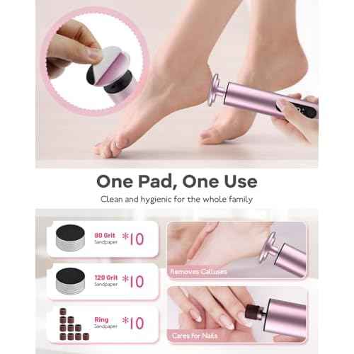 Electric Foot Callus Remover - 9-Speed Adjustable, Callus Remover for Feet with LED Display, Rechargeable & Wireless Pedicure Tools for Dead Skin